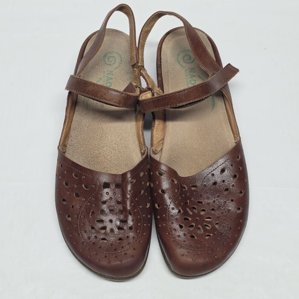 Naot Arataki 11124 Sandals Women's US 10 Brown Leather Slingback Mary Jane Comfy